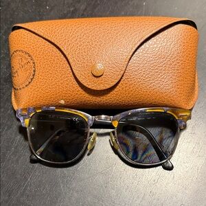 Ray-Ban Black and Yellow Sunglasses with Brown Case